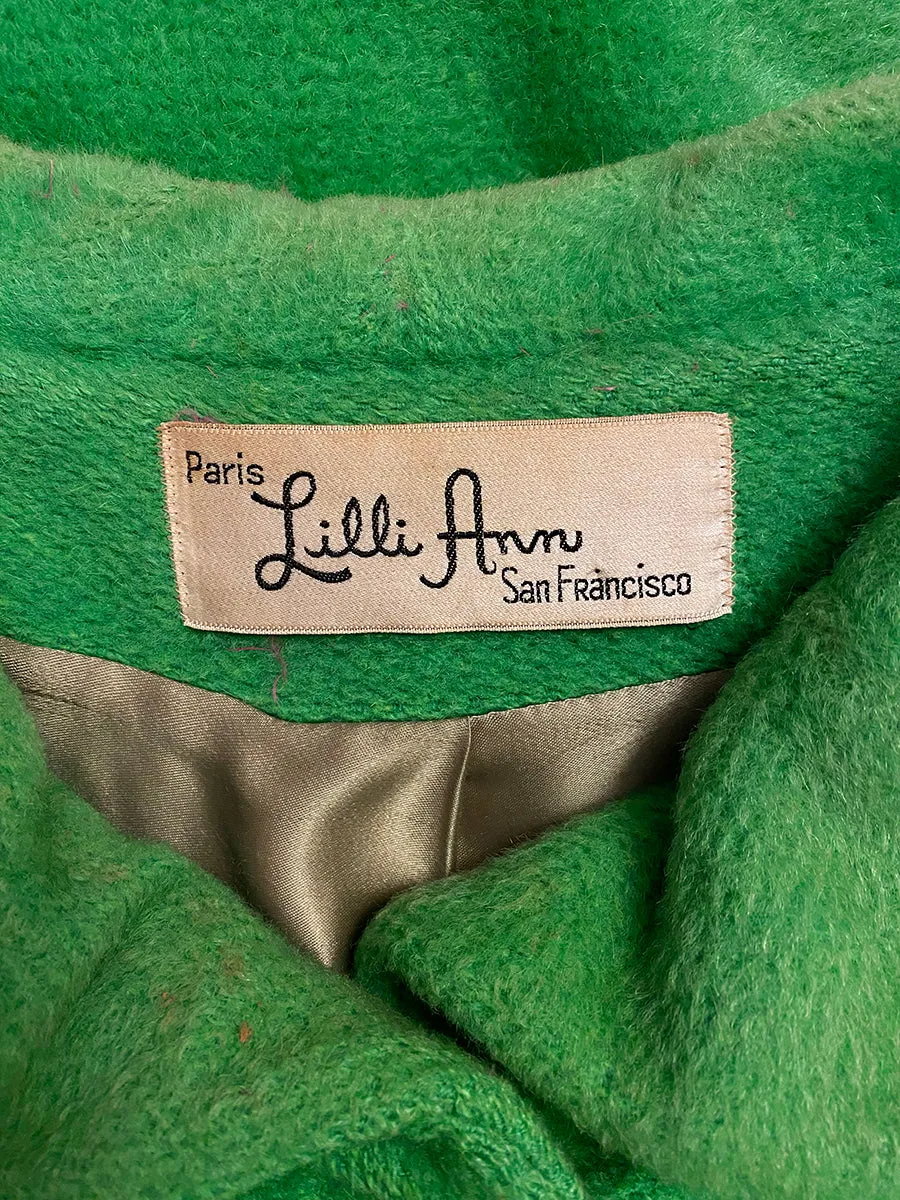 1950's Lilli Ann Shamrock Mohair Coat