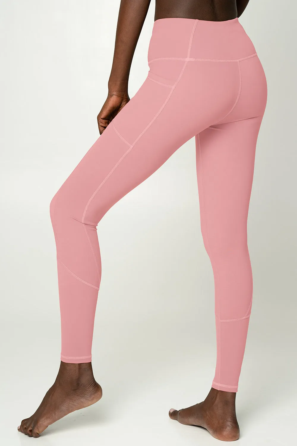 4 for $54 - Dusty Pink Cassi Deep Pockets Workout Leggings Yoga Pants - Women