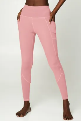 4 for $54 - Dusty Pink Cassi Deep Pockets Workout Leggings Yoga Pants - Women