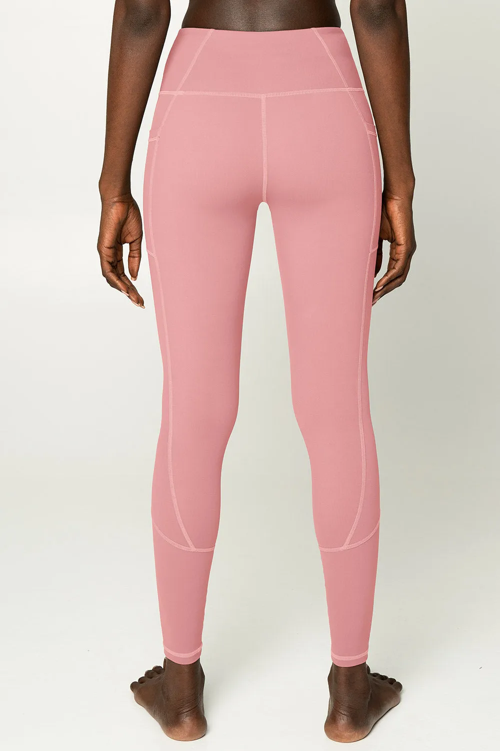 4 for $54 - Dusty Pink Cassi Deep Pockets Workout Leggings Yoga Pants - Women