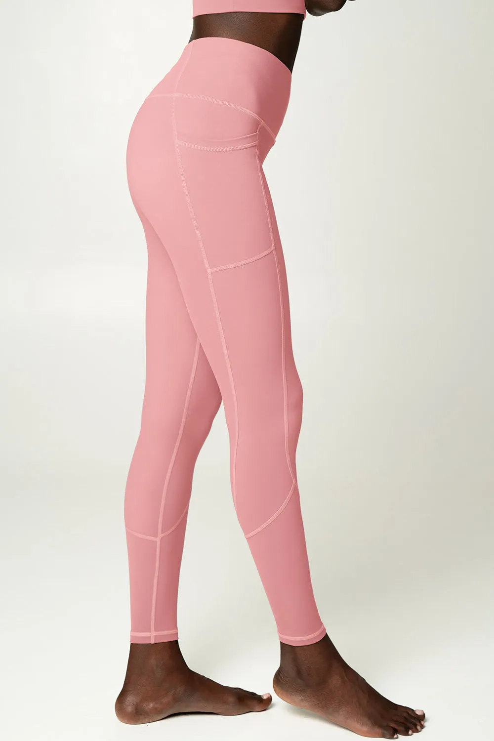 4 for $54 - Dusty Pink Cassi Deep Pockets Workout Leggings Yoga Pants - Women