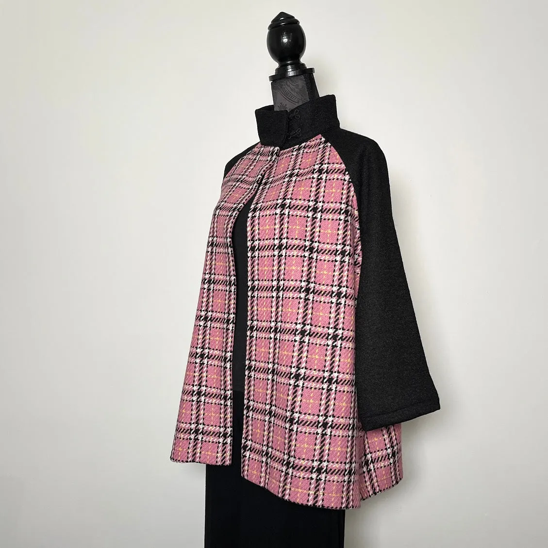 Abbey Swing Coat - One Of A Kind - Pink Plaid