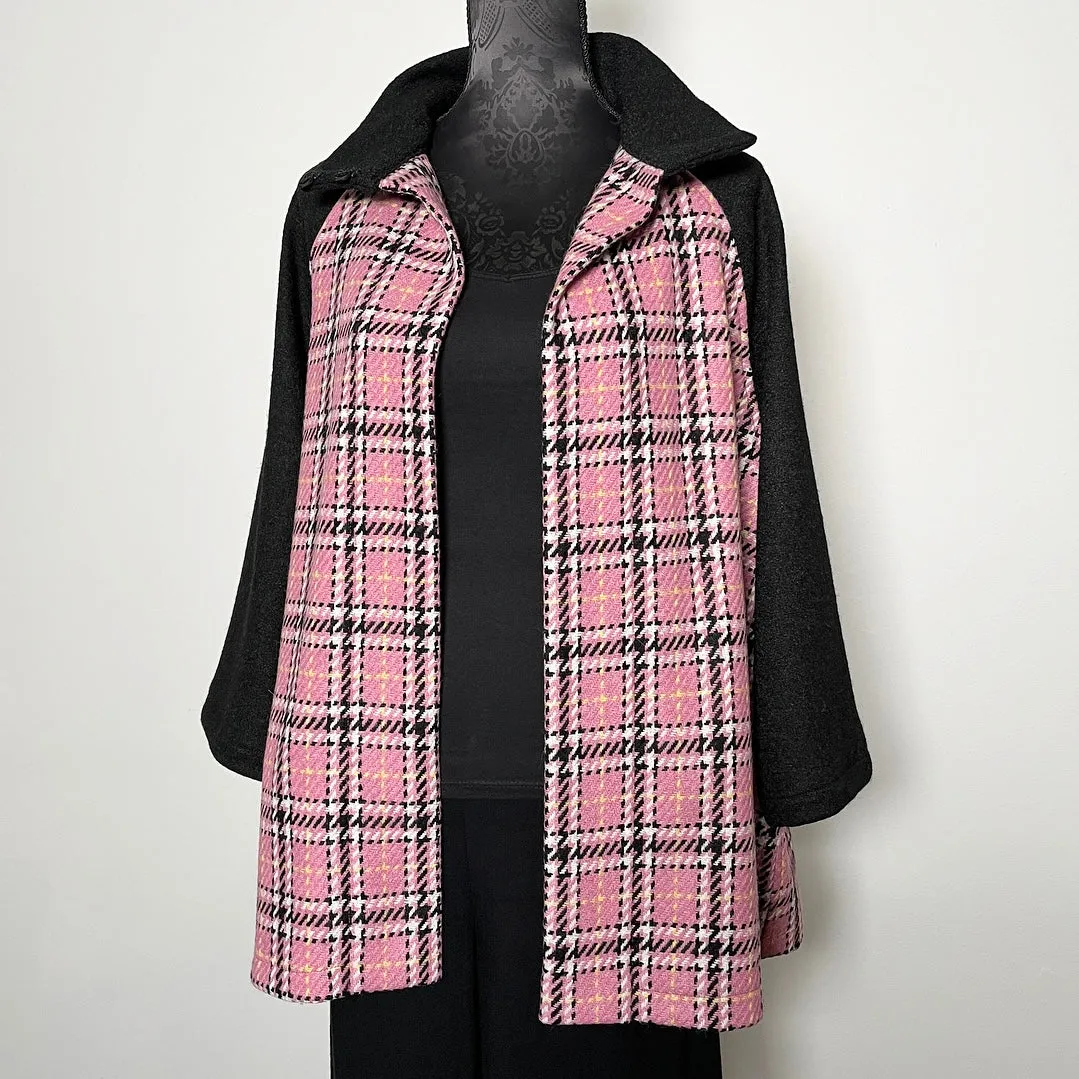 Abbey Swing Coat - One Of A Kind - Pink Plaid