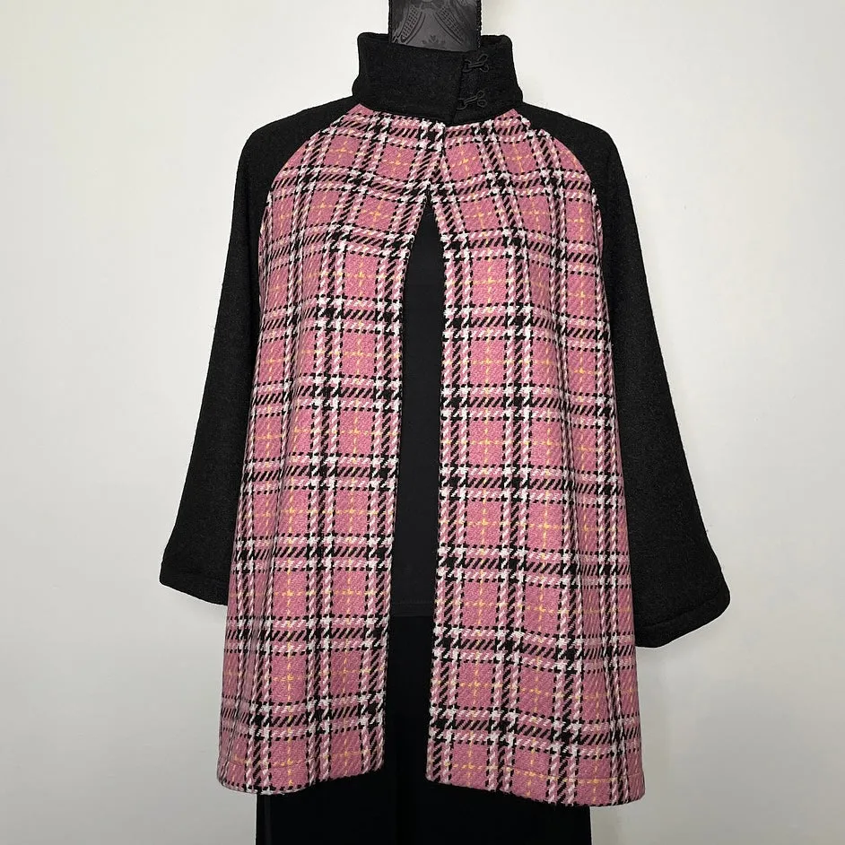 Abbey Swing Coat - One Of A Kind - Pink Plaid