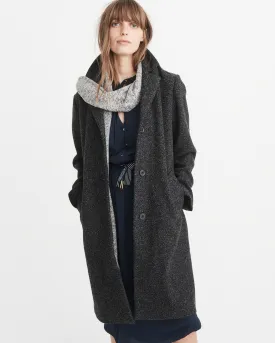 Abercrombie & Fitch LONG WOOL-BLEND COAT