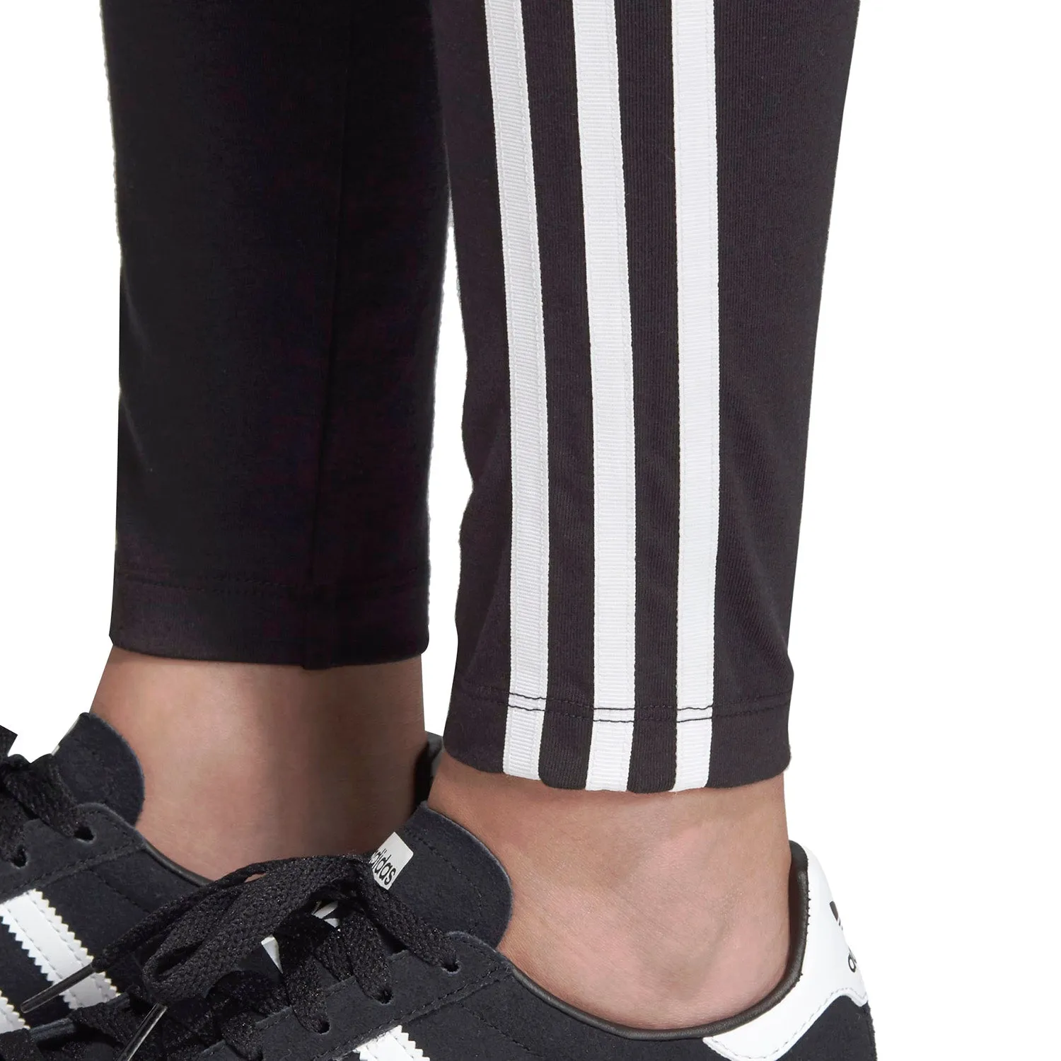 Adidas 3 Stripes Kids'/Girls' Leggings Pants Black-White