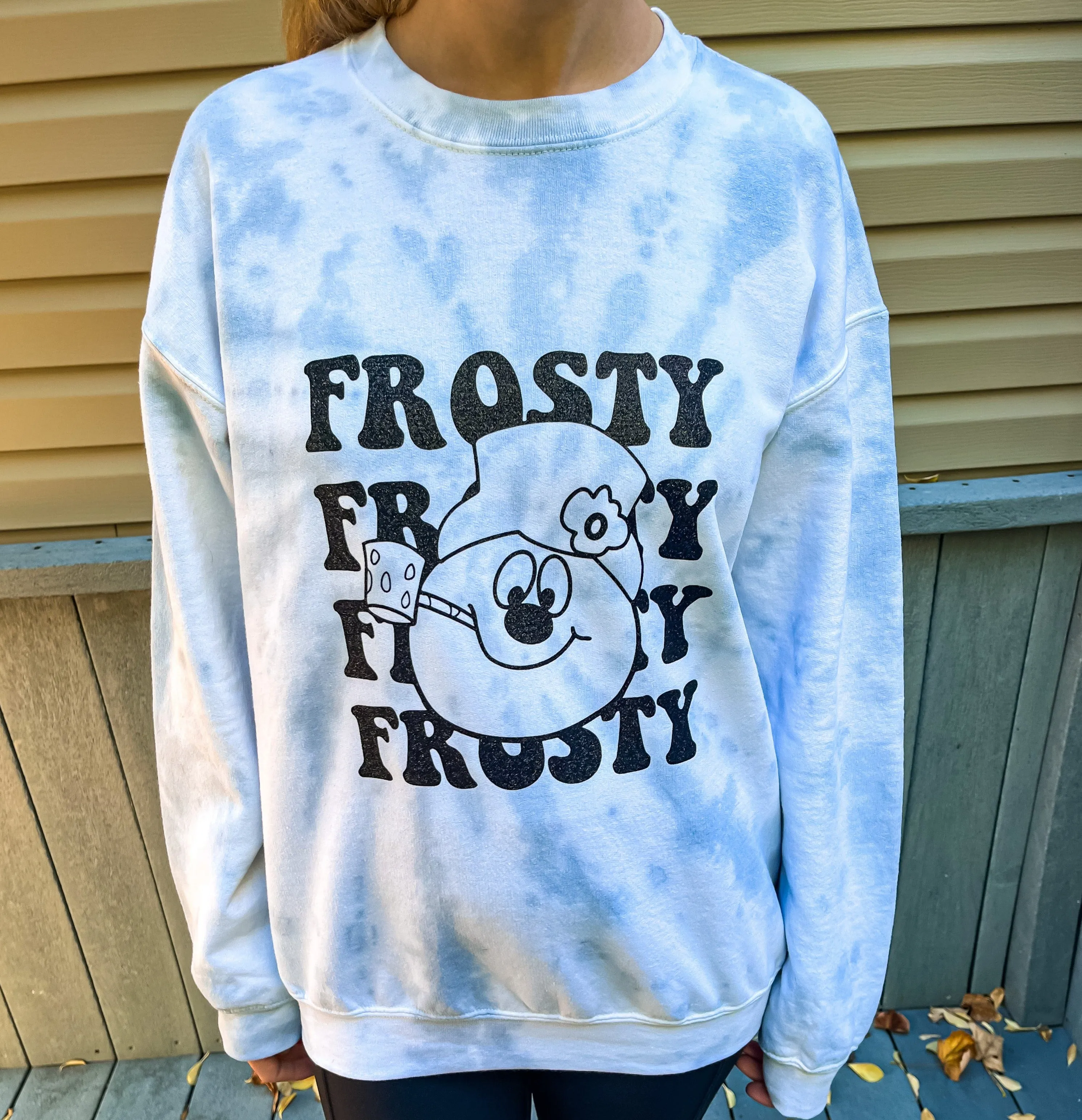 Adult Tie-Dye Holiday Crewneck Sweatshirt - Frosty the Snowman