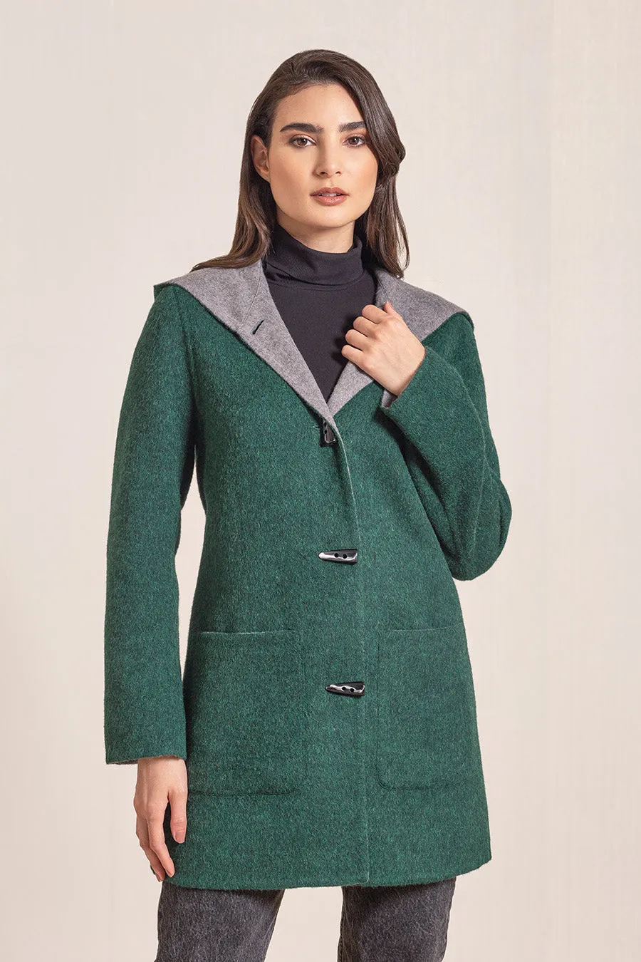 Anastasia Coat Baby Alpaca & Wool Color Spruce&Bentley