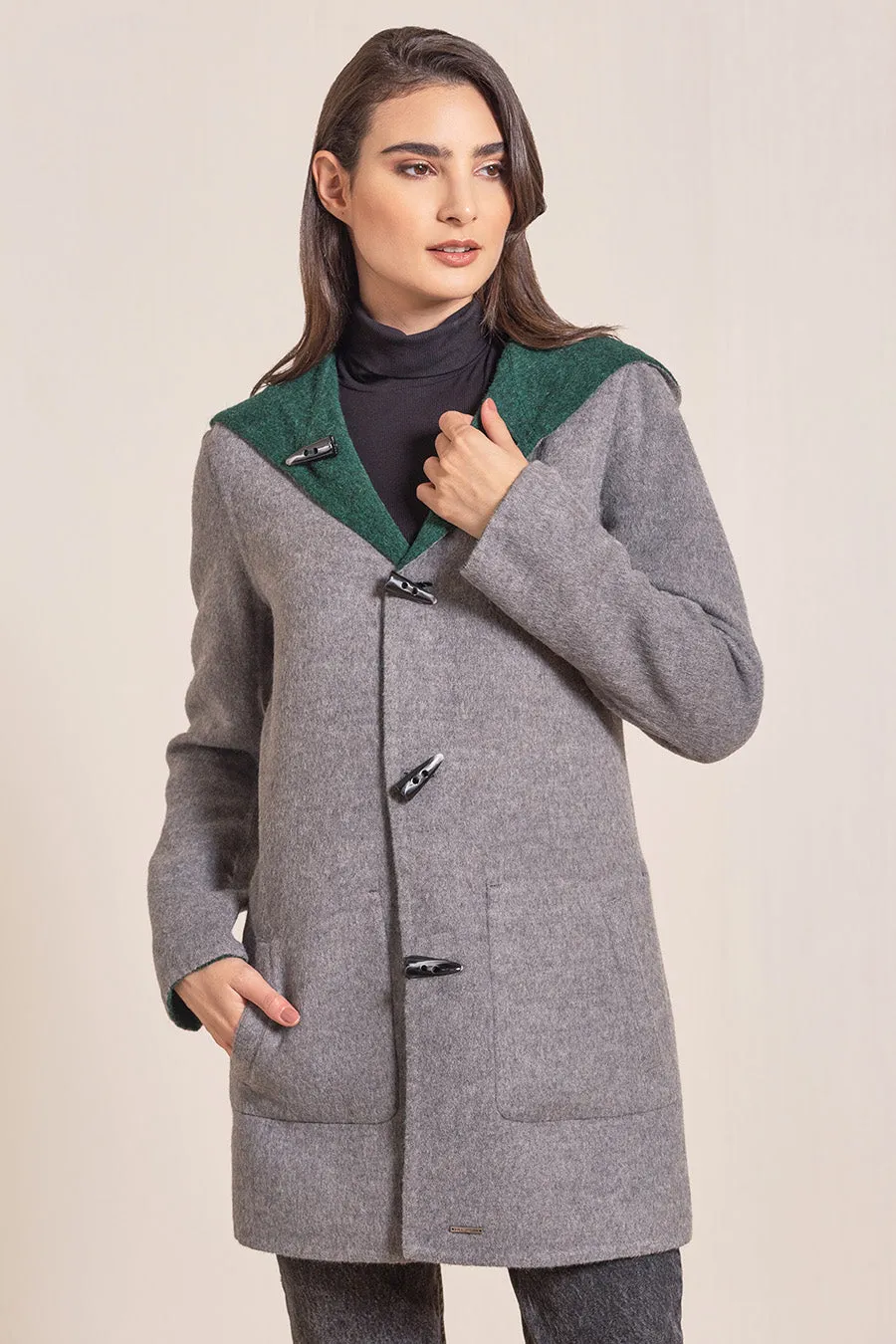 Anastasia Coat Baby Alpaca & Wool Color Spruce&Bentley