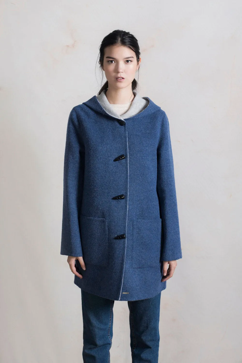 Anastasia Coat Baby Alpaca & Wool Color Storm & Luna