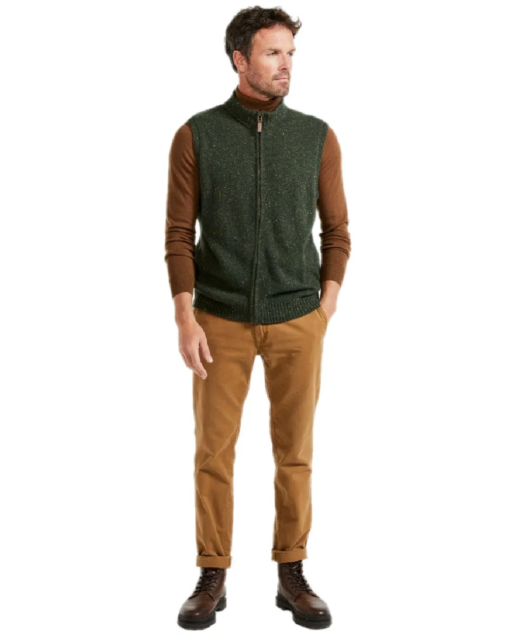 Aran Mens Rossport Nepped Gilet