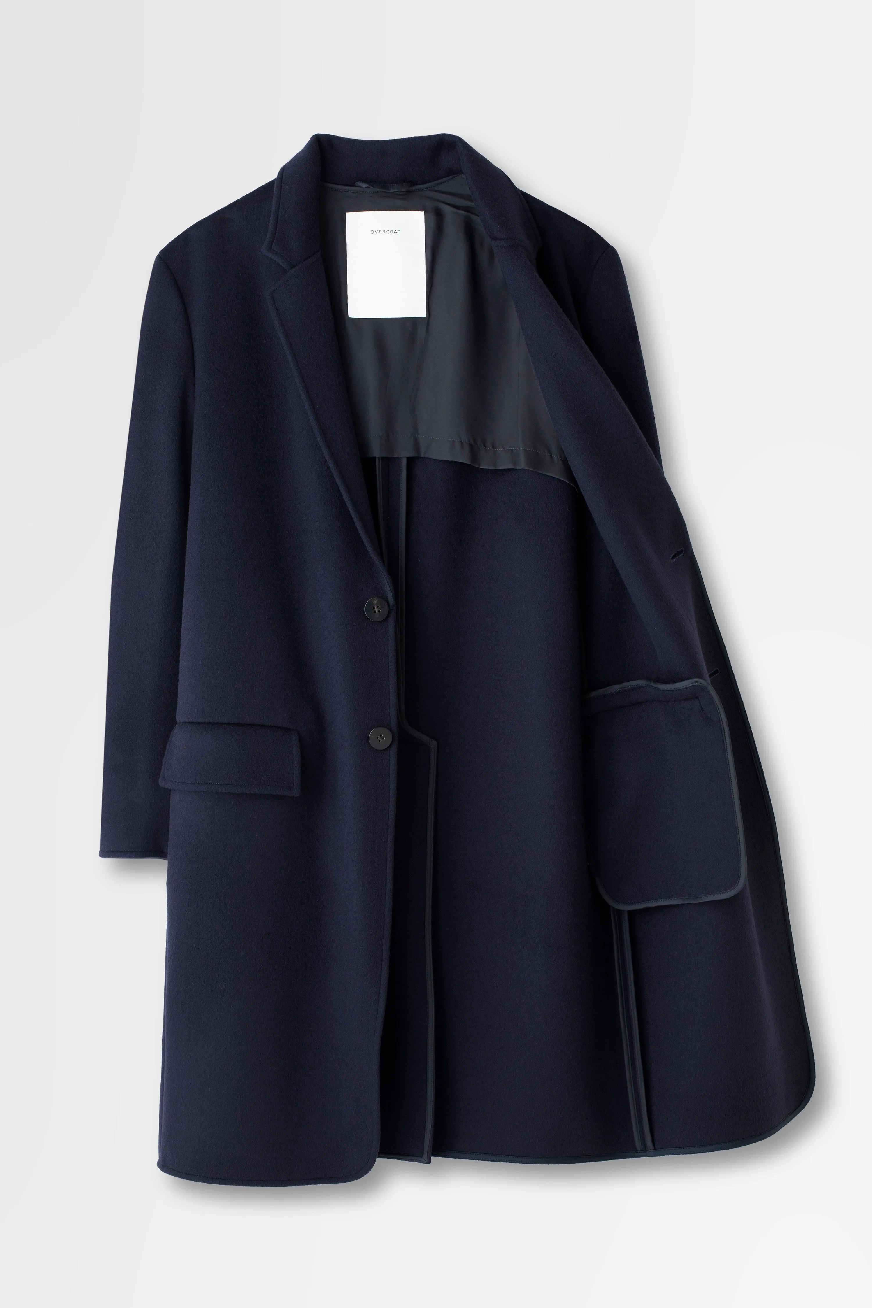 Beaver Wool Notch Coat in Navy