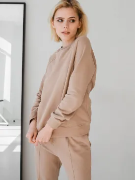 Beige Cotton Sweatshirt