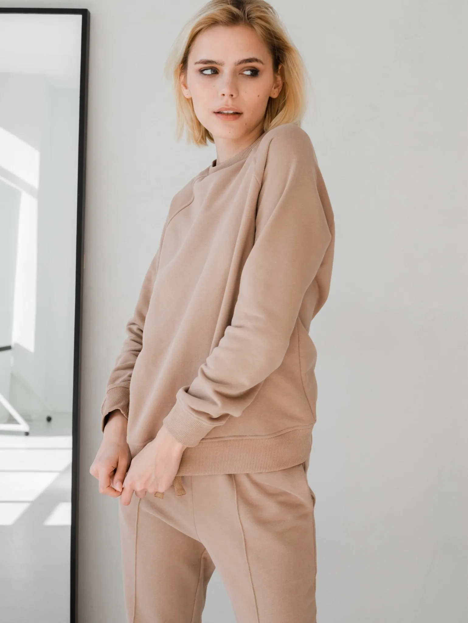 Beige Cotton Sweatshirt