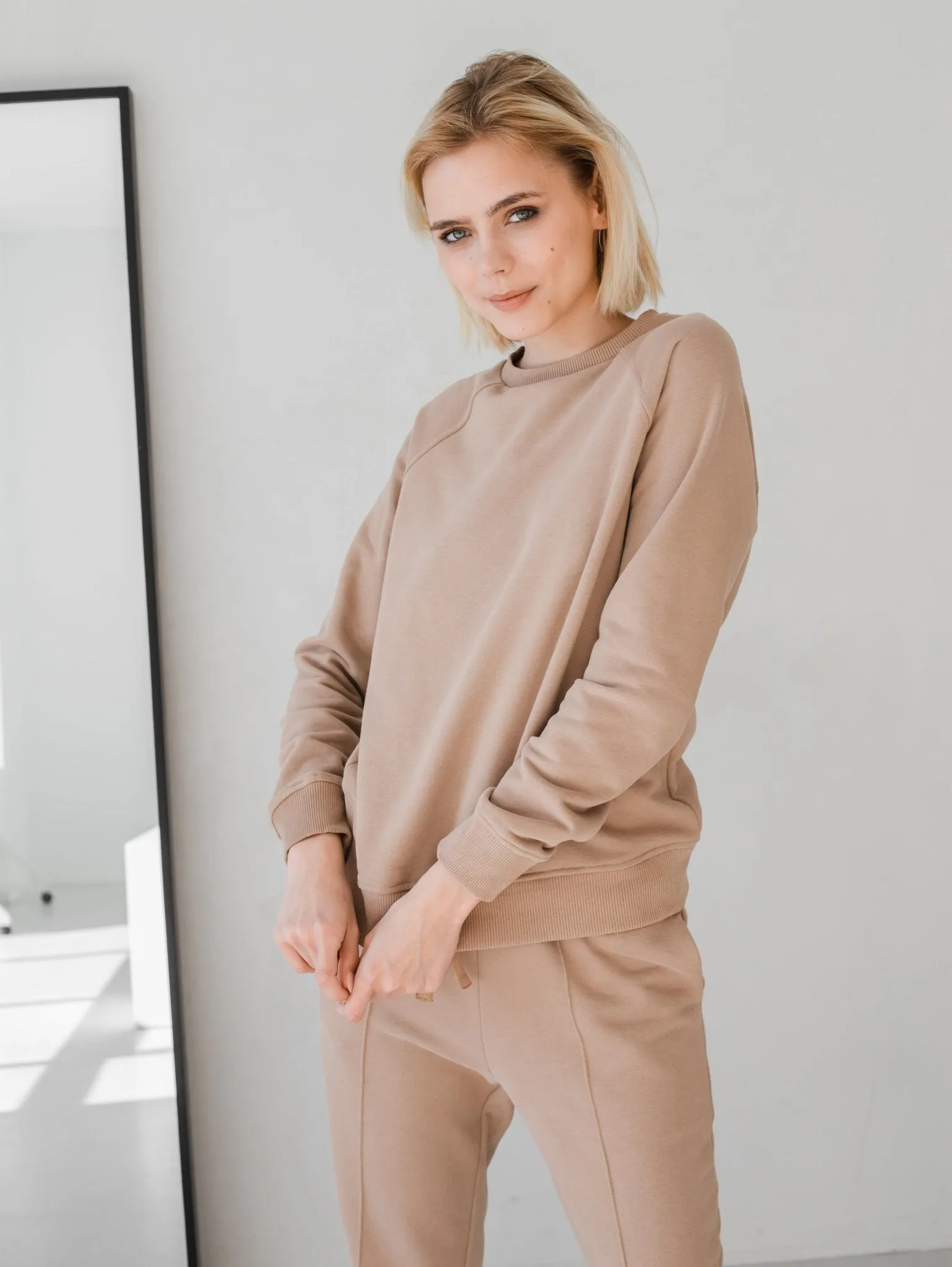 Beige Cotton Sweatshirt