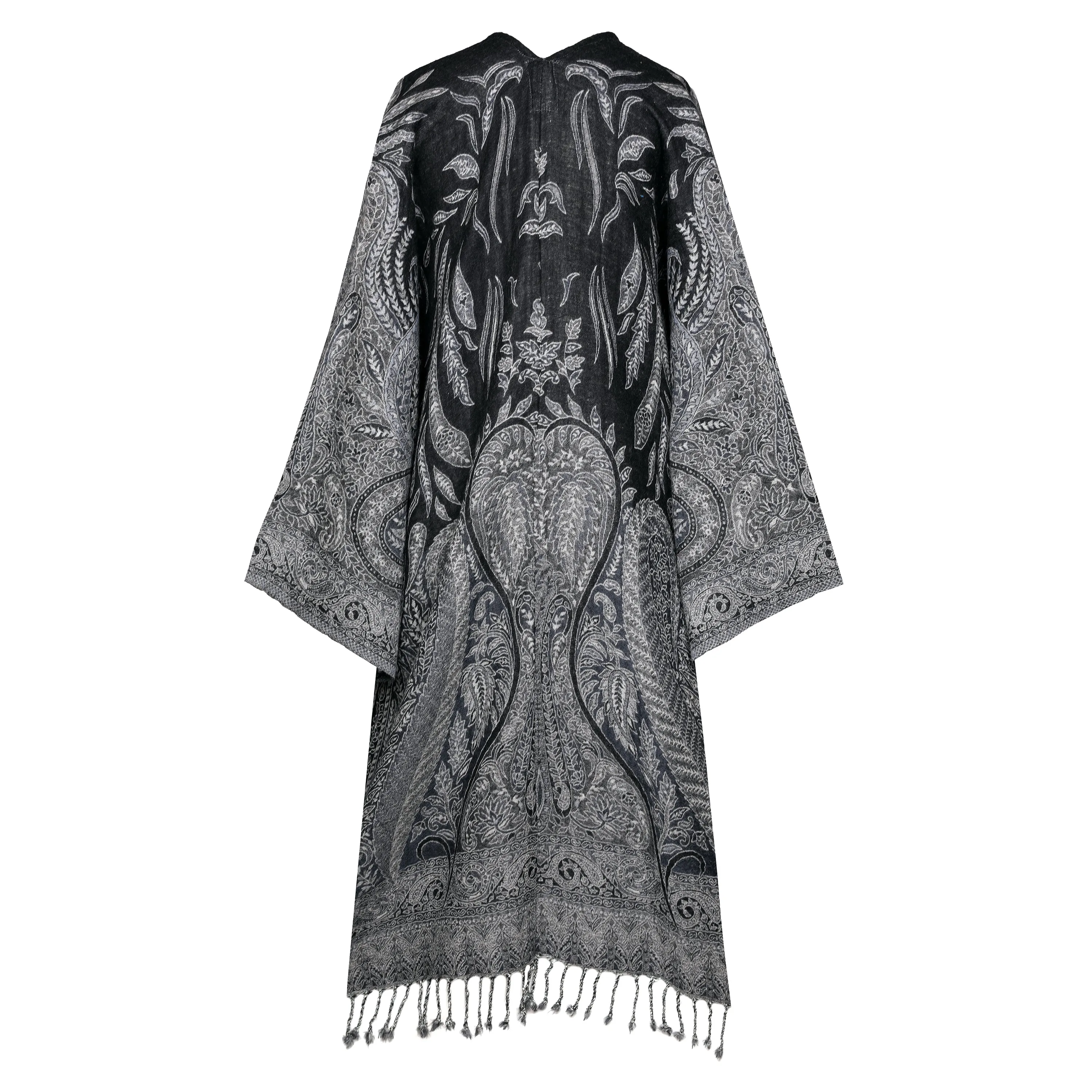 Black Persian Paisley Kimono Coat