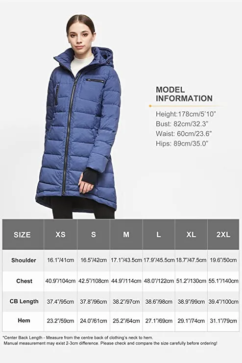 Cannoli Cream Ladies Hooded Down Jacket Mid-Length Outwear Coat - Orolay