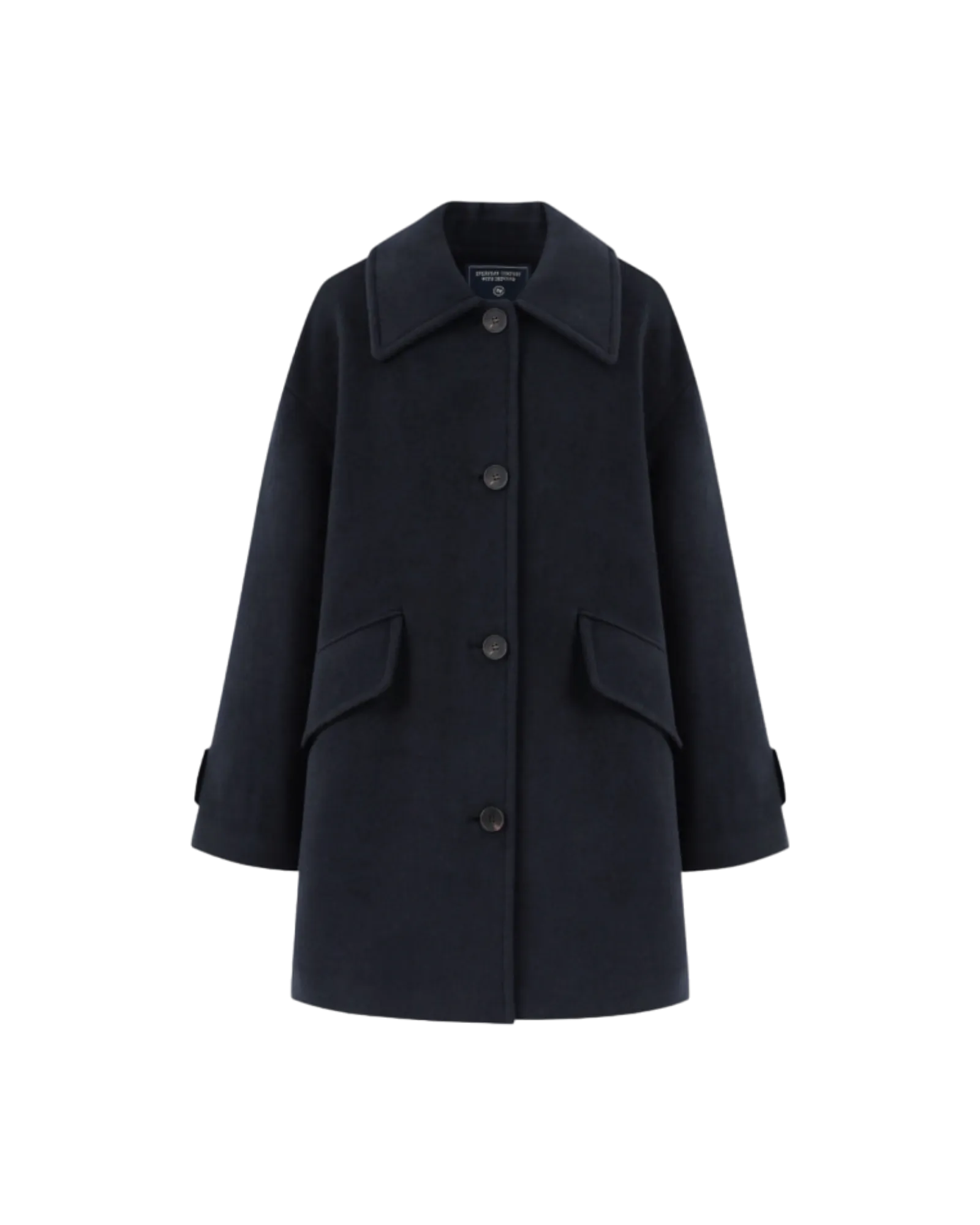 Cashmere Half Coat In Navy