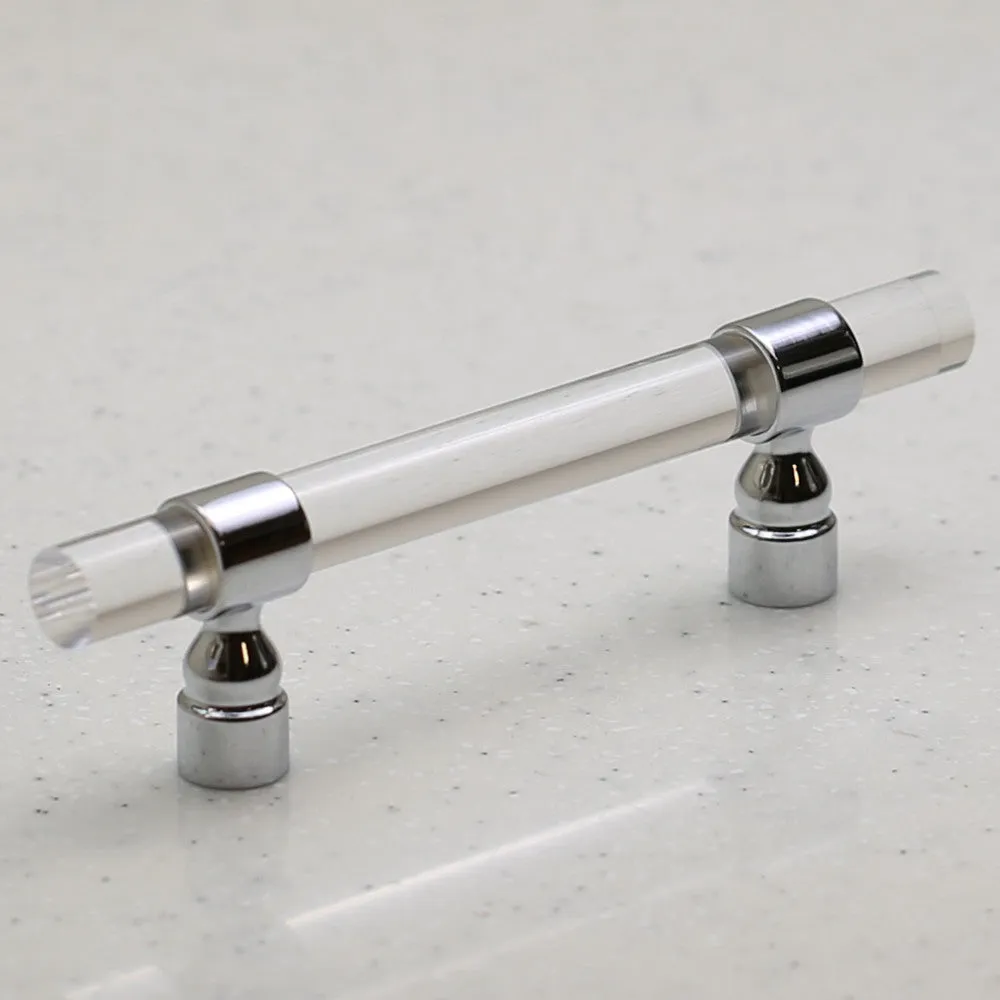 Chiaro Pull - Polished Chrome on Lucite - C/C 96mm