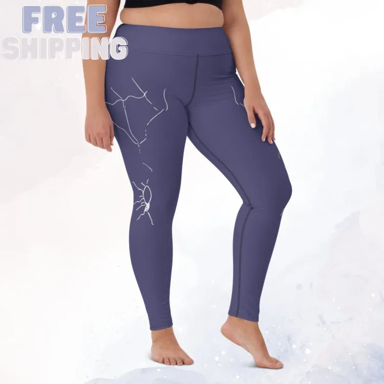 Classy Creepy Purple Halloween Spider Web Leggings