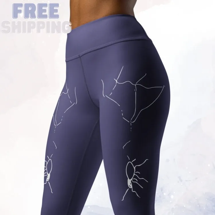 Classy Creepy Purple Halloween Spider Web Leggings