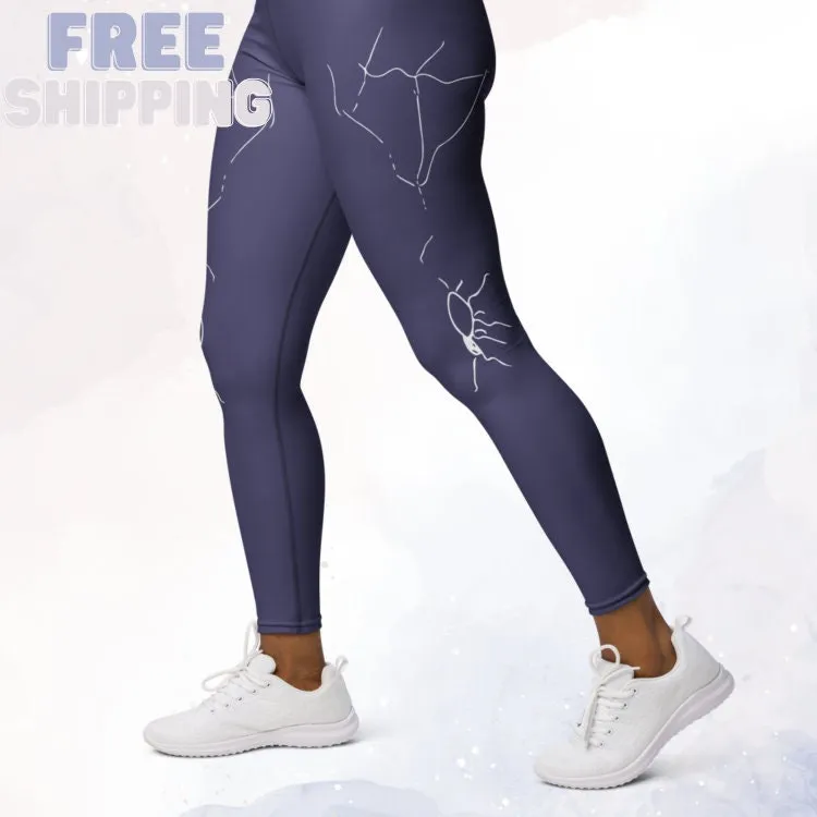 Classy Creepy Purple Halloween Spider Web Leggings