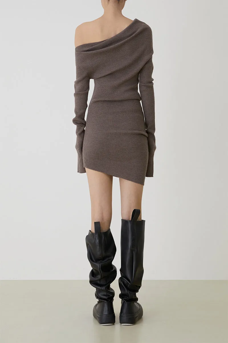 Curved Multi-wear Wool Knit Dress