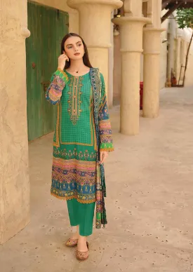 Dastaan Women Unstitched Pure Lawn Original Green Pakistani Suit