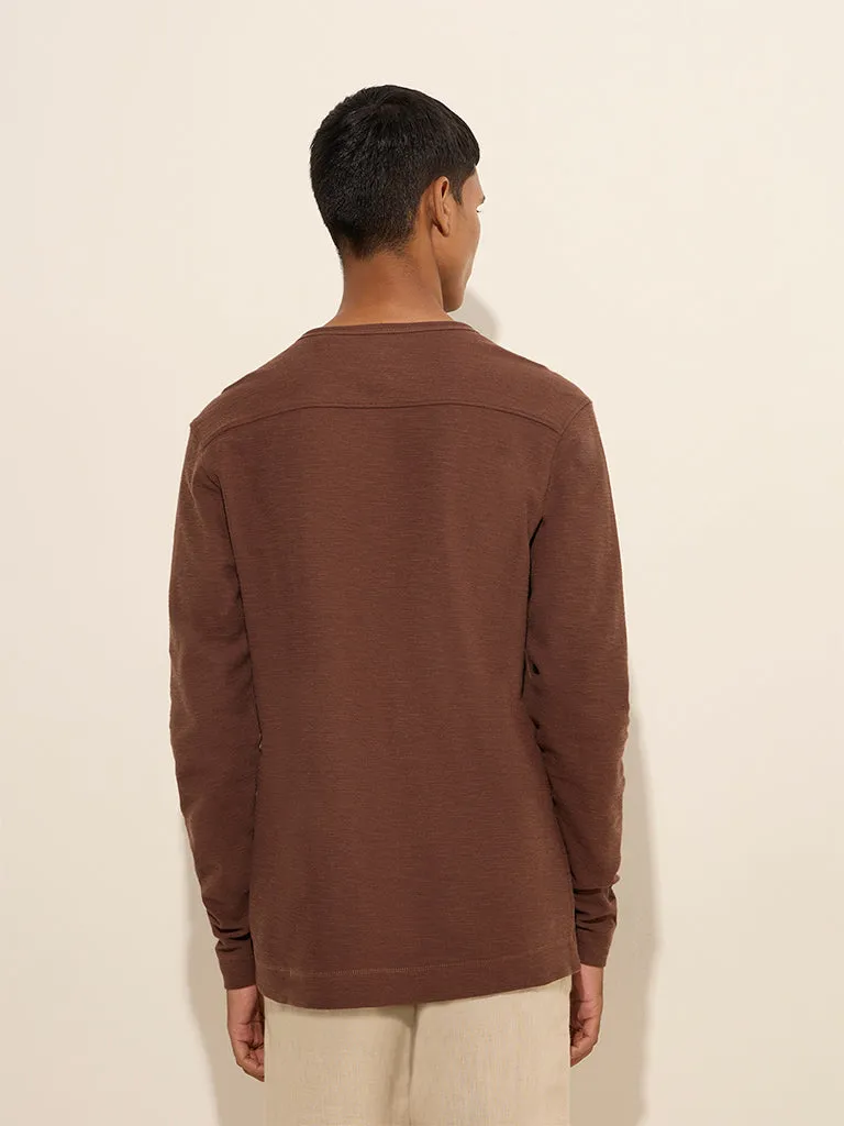 ETA Brown Slim-Fit Cotton T-Shirt