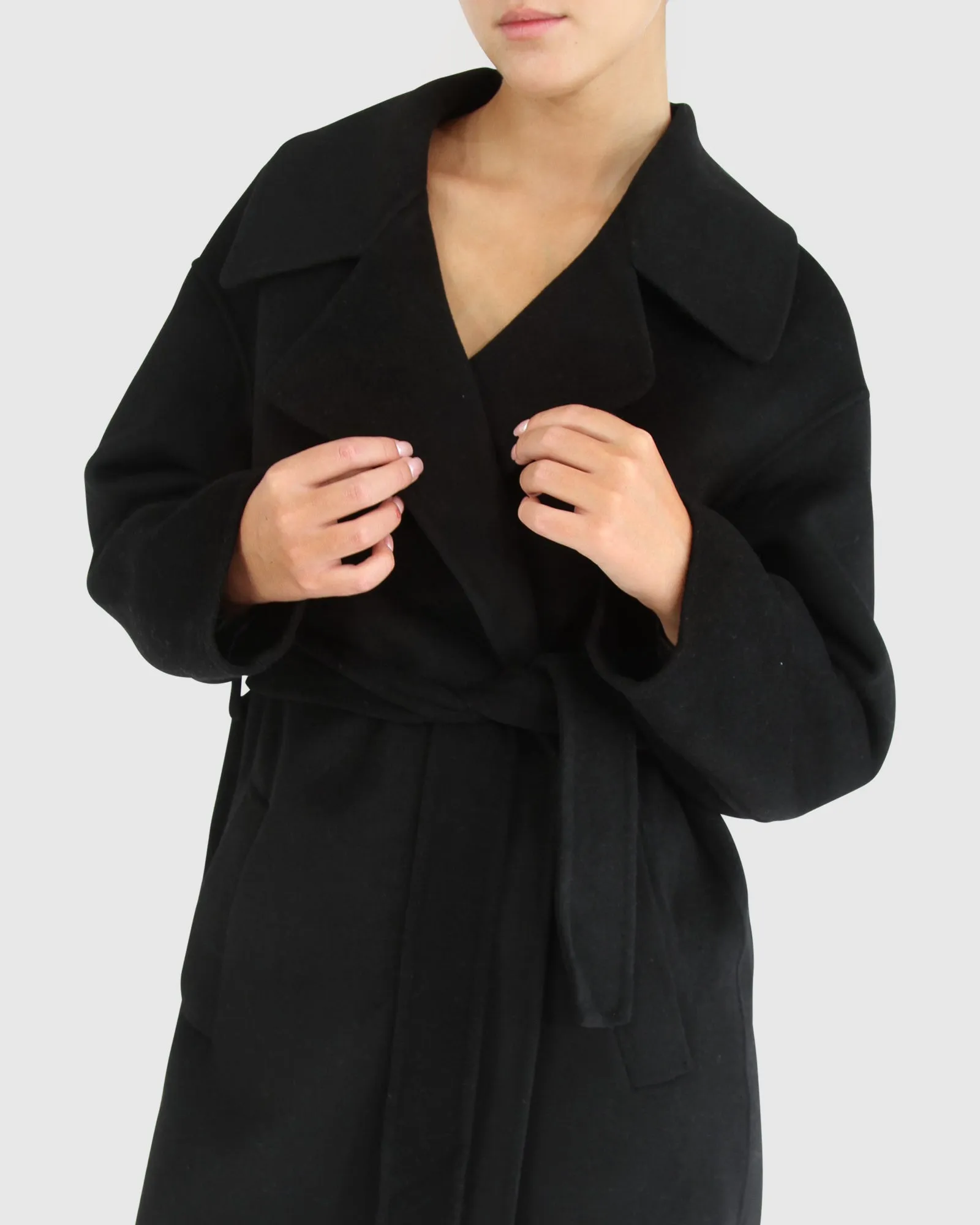 Eternal Flame Short Robe Coat - Black