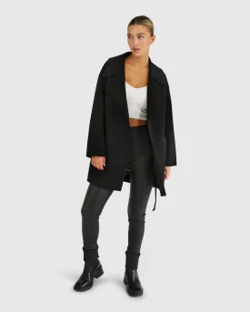 Eternal Flame Short Robe Coat - Black