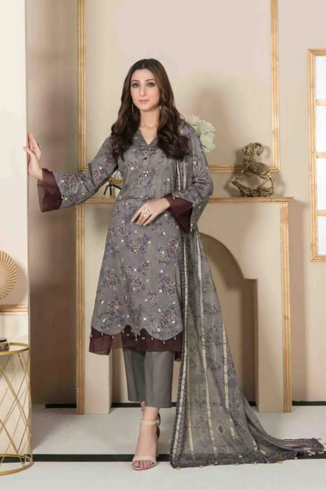 Farzin by Tawakkal Unstitched 3 Piece Lawn Collection'2022-F-7076