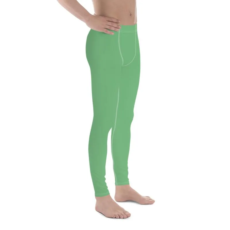 Fern Green Solid Color Meggings, Compression Men Tights Comfy Sexy Men's Premium Best Leggings