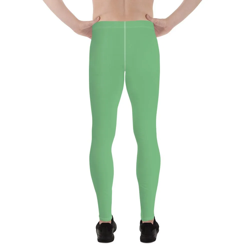 Fern Green Solid Color Meggings, Compression Men Tights Comfy Sexy Men's Premium Best Leggings