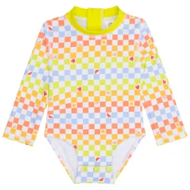 Girls Long Sleeve Surf Suit (One Piece Bodysuit) | "Gamified"