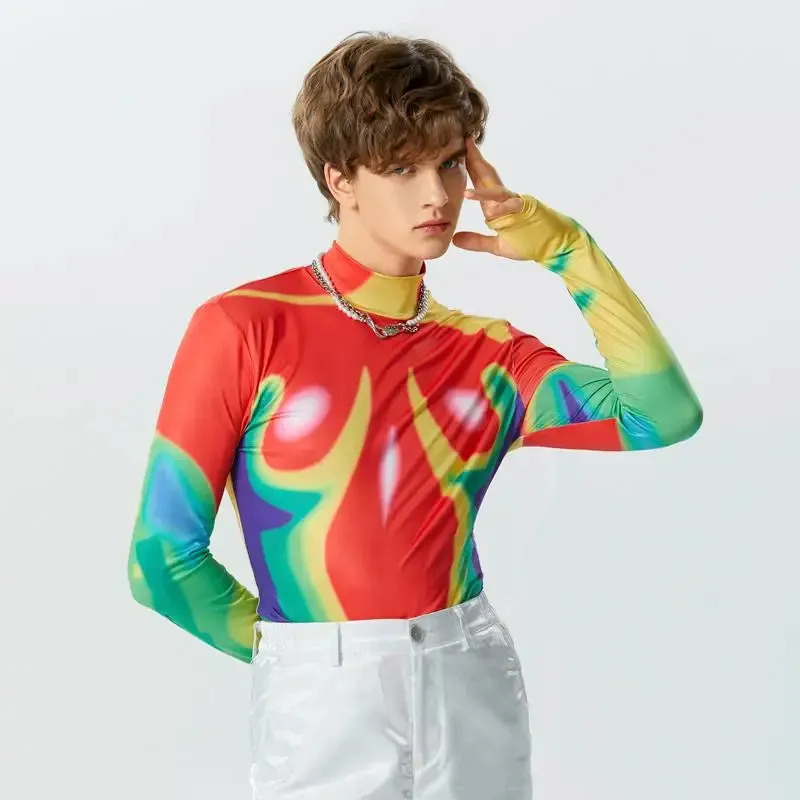 Gradient Colorful Printed Bodysuit