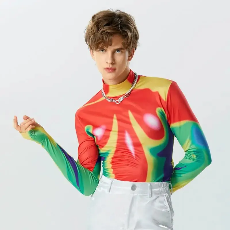 Gradient Colorful Printed Bodysuit