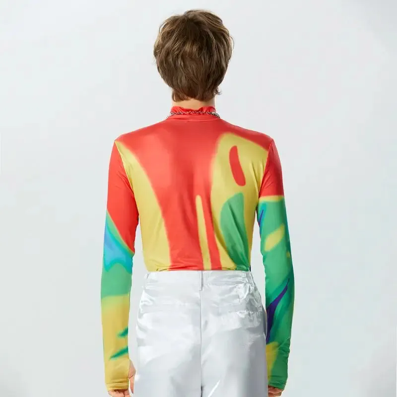 Gradient Colorful Printed Bodysuit