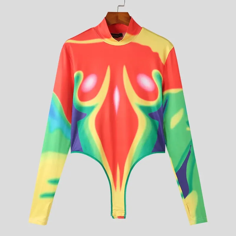 Gradient Colorful Printed Bodysuit