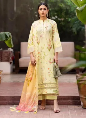 Gulljee Green Unstitched Printed Pakistani Lawn Suit with Embroidery