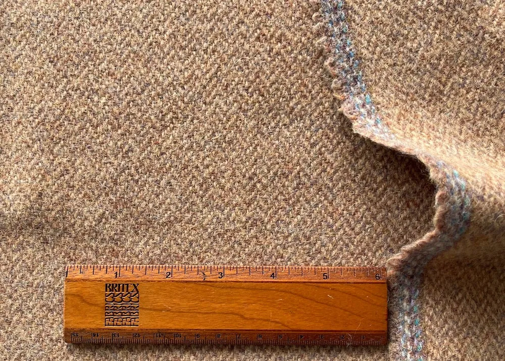 Heavier-Weight Butterscotch Herringbone Woolen (Made in Italy)