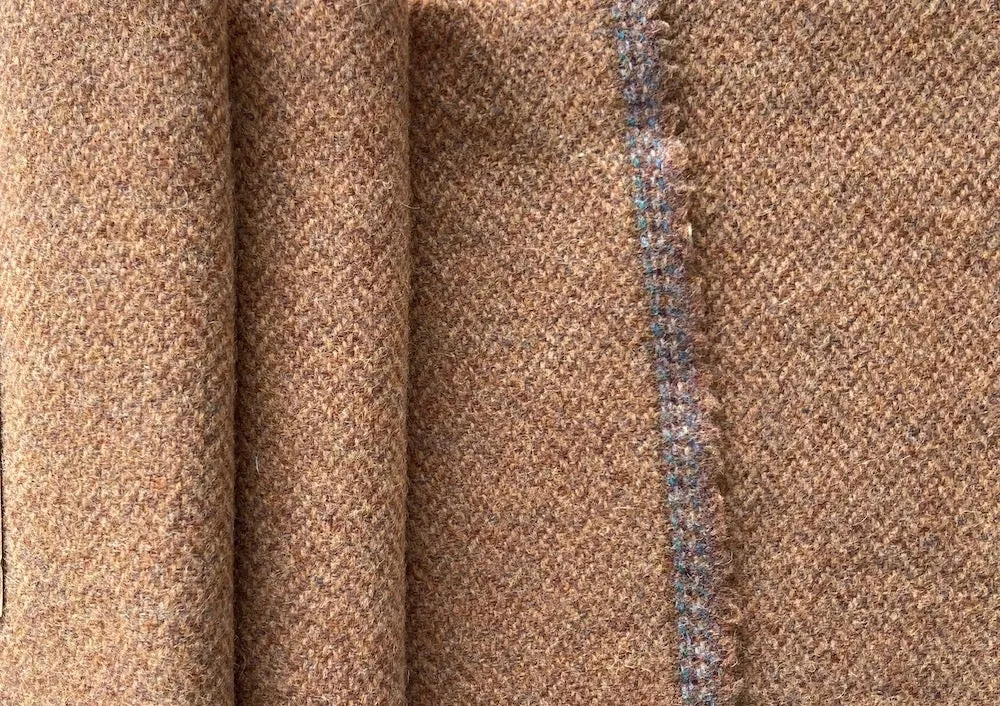 Heavier-Weight Butterscotch Herringbone Woolen (Made in Italy)