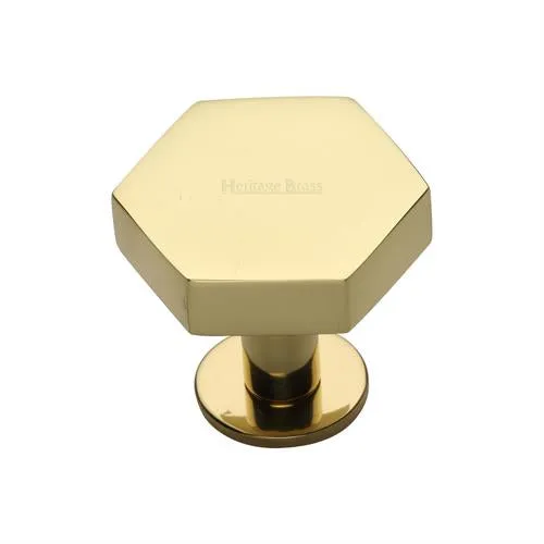 Hexagon Cabinet Knob on Rose