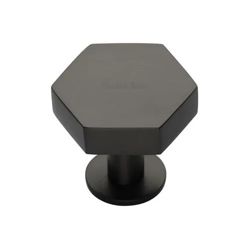 Hexagon Cabinet Knob on Rose