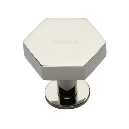 Hexagon Cabinet Knob on Rose