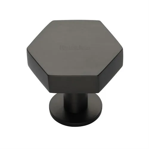 Hexagon Cabinet Knob on Rose