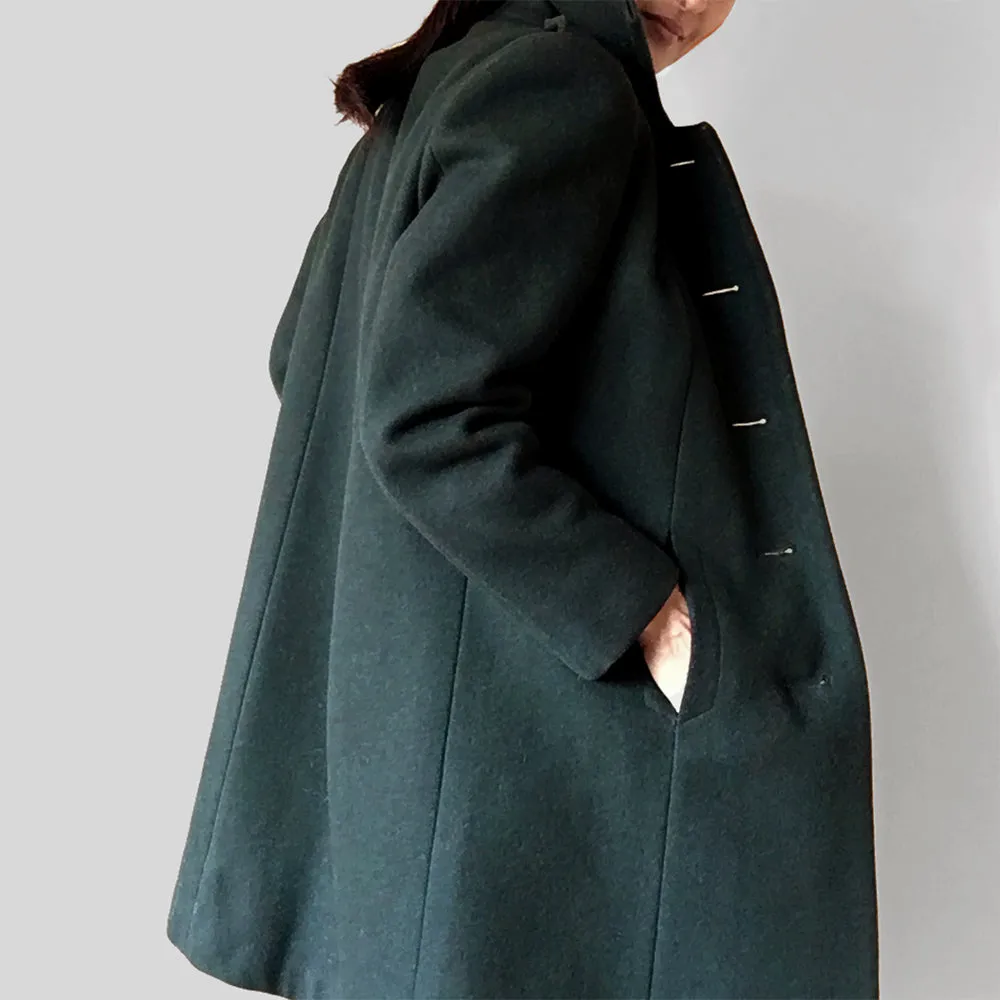 Hunter-Green 1970s Canadian Cadet Heavy Wool Military Coat