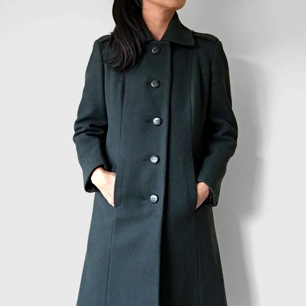 Hunter-Green 1970s Canadian Cadet Heavy Wool Military Coat