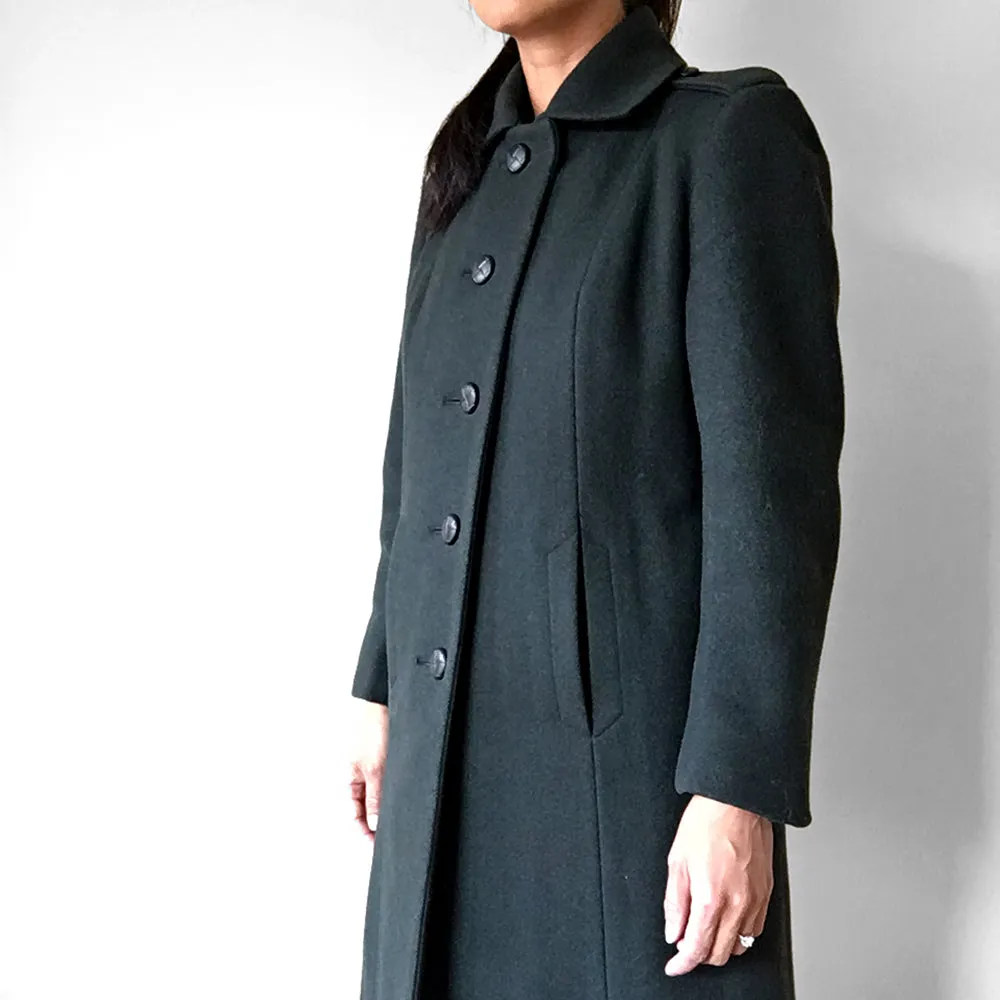 Hunter-Green 1970s Canadian Cadet Heavy Wool Military Coat