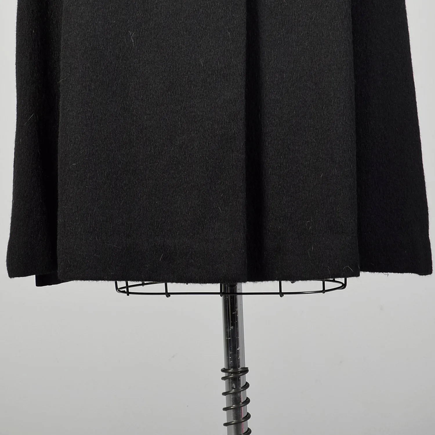 Large 1950s Princess Coat Black Dolman Sleeve Wool Batwing Winter Minimalist Outerwear